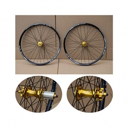 LJP Spares MTB Mountain Bike wheelset 26 27.5 29er 7-11 Speed No carbon bicycle wheels Double Layer Alloy Mountain BikeWheel 32H for Disc brake (Color : A, Size : 27.5inch)