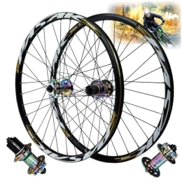DYSY Spares MTB Racing Bike Wheels / 26 / 27.5 / 29 Inch, 24 Inch Aluminum Alloy 32H Disc Brake Mountain Cycling Wheels QR 135MM Front &Rear Bicycle Rim for 7-11 Speed (Color : Gold, Size : 26 inch)