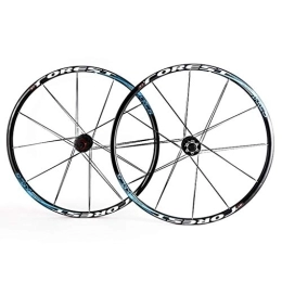 QHY Mountain Bike Wheel MTB Rim 26 / 27.5inch Mountain Bike Wheelset, Double Wall 24H Disc Brake Quick Release Compatible 7 8 9 10 11Speed (Color : Blue, Size : 26inch)
