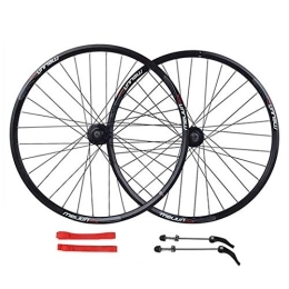 QHYRZE Spares MTB Wheels 26 Inch Mountain Bike Wheelset Disc Brake Bicycle Rims 32H Hub QR For 7 8 9 10 Speed Cassette 2213g (Color : Black, Size : 26'')