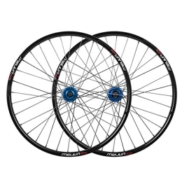 QHYRZE Mountain Bike Wheel MTB Wheels 26 Inch Mountain Bike Wheelset Disc Brake Bicycle Rims 32H Hub QR For 7 8 9 10 Speed Cassette 2213g (Color : Blue, Size : 26'')