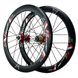 SHKJ Mountain Bike Wheel MTB Wheelset 20" / 406, 22" / 451 Quick Release Disc Brake MTB Wheelset Aluminum Alloy Rim Double Wall Rims for 7 8 9 10 11 12 Speed Cassette (Color : Red, Size : 451)