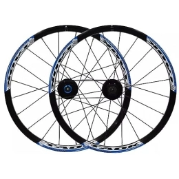 KANGXYSQ Spares MTB Wheelset 20" 406 Quick Release Disc Brake 20H Mountain Bike Wheels Hub Front Rear 100 / 135mm 6-Bolts Ball Bearing Rim For 7-10 Speed Cassette Steel Round Spokes Bicycle Wheelse (Color : Black blue