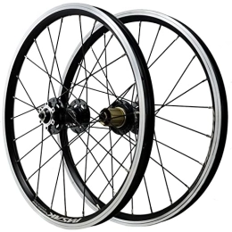 vivianan Spares MTB Wheelset 20 Inch Disc / V Brake Quick Release BMX Mountain Bike Wheels High Strength Alloy 24H Bicycle Rim 7 8 9 10 11 12 Speed Cassette 1400g Sealed Bearings ( Color : Black hub , Size : 20inch )