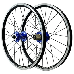 vivianan Spares MTB Wheelset 20 Inch Disc / V Brake Quick Release BMX Mountain Bike Wheels High Strength Alloy 24H Bicycle Rim 7 8 9 10 11 12 Speed Cassette 1400g Sealed Bearings ( Color : Blue hub , Size : 20inch )