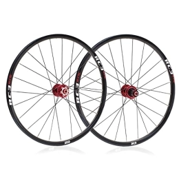 DFNBVDRR Mountain Bike Wheel MTB Wheelset 26 / 27.5 / 29'' 24H Mountain Bike Wheel Sealed Bearing Disc Brake Quick Release Carbon Fiber Hub Alloy Rim For 8-12 Speed (Color : Red, Size : 27.5in)