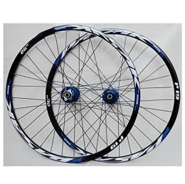Samnuerly Spares MTB Wheelset 26 / 27.5 / 29'' Disc Brake Mountain Bike Wheel Double Layer Alloy Rim Sealed Bearing QR 32H Hub For 7 / 8 / 9 / 10 / 11 Speed Cassette (Color : Blue, Size : 27.5in) (Blue 27.5in)