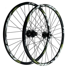 Generic Mountain Bike Wheel MTB Wheelset 26 27.5 29 In Front + Rear Bike Wheel Set 6 Nail Disc Brake QR Double Wall Rim 32 Hole 7 8 9 10 11 12 Cassette Flywheel (Black Hub Green Label 27.5inch)