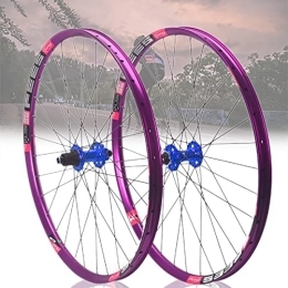 Asiacreate Mountain Bike Wheel MTB Wheelset 26 / 27.5 / 29 Inch Disc Brake Bicycle Front Rear Wheel 32 Spokes Mountain Bike Rims 8 9 10 11 12 Speed Cassette Thru Axle Sealed Bearing Hubs (Color : Blue, Size : 26'')
