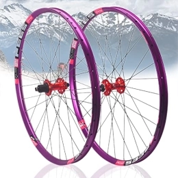 Asiacreate Spares MTB Wheelset 26 / 27.5 / 29 Inch Disc Brake Bicycle Front Rear Wheel 32 Spokes Mountain Bike Rims 8 9 10 11 12 Speed Cassette Thru Axle Sealed Bearing Hubs (Color : Red, Size : 27.5'')