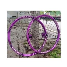 DFNBVDRR Mountain Bike Wheel MTB Wheelset 26 / 27.5 Inch Bicycle Rim 32 Spoke Mountain Bike Front & Rear Wheel Disc Brake QR Sealed Bearing Hubs For 8-12 Speed Cassette (Color : Purple, Size : 26in)