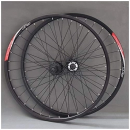SHKJ Spares MTB Wheelset 26 / 27.5 Inch Disc Brake Bicycle Front Rear Wheel 36 Spoke Mountain Bike Rims 8 9 10 Speed Cassette QR Hubs (Color : Black, Size : 26inch)