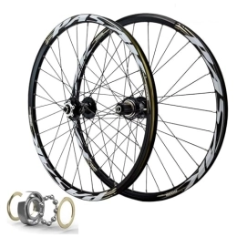 DYSY Spares MTB Wheelset 26 Inch Disc Brake Bicycle Rim 32 Spoke 27.5 29 Inch Mountain Bike Front & Rear Wheel QR Sealed Bearing Hubs for 7-11 Speed Cassette (Color : Black, Size : 26 inch)