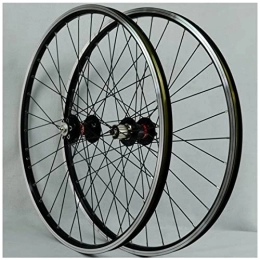 SHKJ Spares MTB Wheelset 26 Inch Mountain Bike Disc / V Brake MTB Bicycle Double Wall Rims Quick Release 32H For 7-12 Speed Cassette (Color : Black, Size : 26 inch)