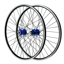 VPPV Mountain Bike Wheel MTB Wheelset 26 Inch V Brake Double Wall Aluminum Disc Brake Hybrid / Mountain Cycling Wheels for 7 / 8 / 9 / 10 / 11 Flywheel (Color : Blue, Size : 26inch)