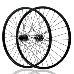 Asiacreate Mountain Bike Wheel MTB Wheelset 27.5" 29" Thru Axle Disc Brake 32H Mountain Bike Wheels Aluminum Alloy Black Rim For 8-112 Speed Cassette Bike Wheelset (Color : F110R142, Size : 27.5'')