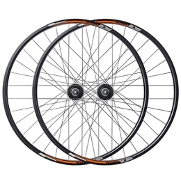 Generic Mountain Bike Wheel MTB Wheelset 27.5'' Disc Brake Wheelset Mountain Bike Rim Quick Release Front Rear Wheels Bicycle Wheelset 32H Hub For 7 / 8 Speed Rotary Flywheel 2800g (Color : Yellow, Size : 27.5'') (Orange 27.