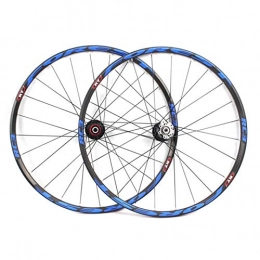 CHICTI Spares MTB Wheelset For Mountain Bike 26 27.5in Double Layer Alloy Rim Quick Release Sealed Bearing 8 9 10 11 Speed Hub Disc Brake 24H (Color : Blue, Size : 26in)