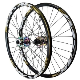 MYKINY Spares MYKINY 24 Inch Bicycle Front And Rear Wheel, Aluminium Alloy Wheel Set 1.25-2.5in Tires Mountain Bike Wheel 7 8 9 10 11 12 Speed Cassette Wheel (Color : Colour hub, Size : 24inch)