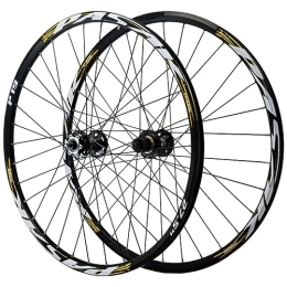 MYKINY Mountain Bike Wheel MYKINY 24" Mountain Bike Wheel, Quick Release Bicycle Rim Disc Brake Front 2 Rear 4 Bearings 7 / 8 / 9 / 10 / 11 / 12 Speeds Bicycle Front and Rear Wheel Wheel (Color : Gold, Size : 24inch)