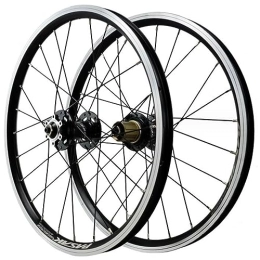 MYKINY Spares MYKINY Bicycle Mountain Bike 20 Inch, Front 2 Rear 4 Bearings Quick Release Double Layer Aluminum Alloy Rim Disc Brake 7 / 8 / 9 / 10 / 11 / 12 Speed Wheel (Color : Black, Size : 20inx406)