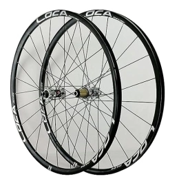 MYKINY Spares MYKINY Mountain Bike Disc Brake Wheelset, 26" 27.5" 29" MTB Wheel Set Thru Axle Sealed Bearing Double Wall Alloy Rims for 1.25-2.5in Tires Wheel (Color : Silver hub, Size : 26inch)