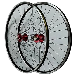 MYKINY Mountain Bike Wheel MYKINY Mountain Bike Disc Brake Wheelset, 32 Holes Front 2 Rear 4 Bearings Quick Release for 26 / 27.5 / 29 * 1.25-2.5in Tires Double Wall Rims Wheel (Color : Red, Size : 27.5inch)