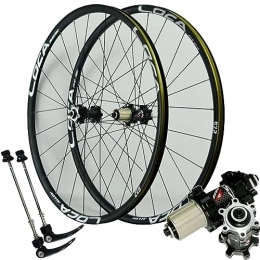 MYKINY Mountain Bike Wheel MYKINY Mountain Bike Wheels 26"27.5" 29"x1.5-2.4 Inch, Alloy Front And Rear Wheel 24 Spokes Disc Brake Sealed Bearing QR Bicycle Rims Wheel (Color : Black hub, Size : 29inch)