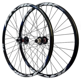 MYKINY Spares MYKINY Mountain Bike Wheels, Front 2 Rear 4 Bearings 26 / 27.5 / 29 Inch Aluminum Alloy Double-layer Rivet Rim 32H Thru-Axle Disc Brake Wheel Set Wheel (Color : Blue, Size : 27.5inch)