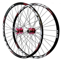 MYKINY Spares MYKINY Quick Release Mountain Bike Wheels, 26 / 27.5 / 29in Double Wall Aluminium Alloy Wheel Set 32 Spokes Disc Brake 7 / 8 / 9 / 10 / 11 Speed Wheel (Color : Red hub, Size : 29inch)