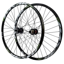 MYKINY Spares MYKINY Thru-Axle 26 / 27.5 / 29 Inch MTB Wheelset, Front 2 Rear 4 Bearings Mountain Bike Disc Brake Wheel for 7 / 8 / 9 / 10 / 11 / 12 Speed Cassette Wheel (Color : Green, Size : 29inch)