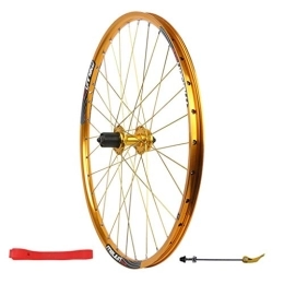 MZPWJD Mountain Bike Wheel MZPWJD 26 Inch Bicycle Front Wheel Rear Wheelset Double Layer Alloy Bike Rim Q / R MTB 7 8 9 10 Speed 32H (Color : Rear Gold, Size : 26inch)