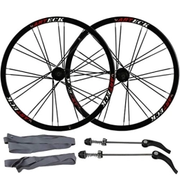 MZPWJD Spares MZPWJD 26inch Mountain Bike Wheelset, MTB Double Wall Rim Disc Brake 7 / 8 / 9 / 10 Speed Sealed Bearings Hub 24H (Color : Black, Size : 26inch)