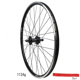 MZPWJD Mountain Bike Wheel MZPWJD Bicycle Wheel Front Rear Mountain Bike Wheel Set 20 26 Inch Disc V- Brake MTB Alloy Rim 7 8 9 10 Speed (Color : Black, Size : 26in Front wheel)