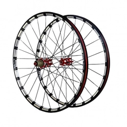 MZPWJD Mountain Bike Wheel MZPWJD Bike Wheel 26 / 27.5 Inch Bicycle Wheelset MTB Double Wall Alloy Rim Milling Trilateral Carbon Hub Disc Brake Front And Rear (Color : Red hub, Size : 27.5in)