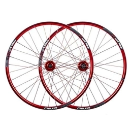 MZPWJD Mountain Bike Wheel MZPWJD Bike Wheel 26" Mountain Bike Wheelset MTB Disc Brake Bicycle For 7 8 9 10 Speed Cassette Double Wall Rim 32 Spoke (Color : Red)