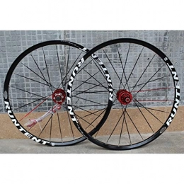 MZPWJD Mountain Bike Wheel MZPWJD Bike Wheelset 26 Inch Double Wall MTB Rim Sealed Bearing Disc / Rim Brake Quick Release For 8-10 Speed Carbon Hub Cassette Flywheel 24H (Color : A-Black)