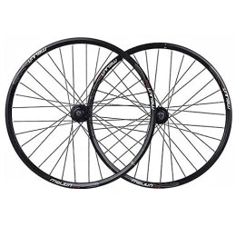 MZPWJD Mountain Bike Wheel MZPWJD Cycling Wheels 26 Inch Mountain Bike Disc Brake Wheel 32 H Before And After The Bicycle Wheel Aluminum Alloy Bicycle Wheels QR Sealed Bearing Front 100mm Rear 135mm (Color : Black, Size : 26")