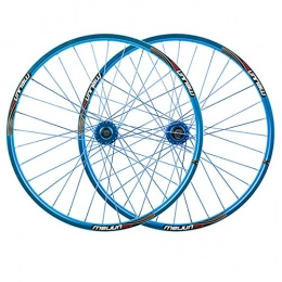 MZPWJD Mountain Bike Wheel MZPWJD Cycling Wheels 26 Inch Mountain Bike Disc Brake Wheel 32 H Before And After The Bicycle Wheel Aluminum Alloy Bicycle Wheels QR Sealed Bearing Front 100mm Rear 135mm (Color : Blue, Size : 26")