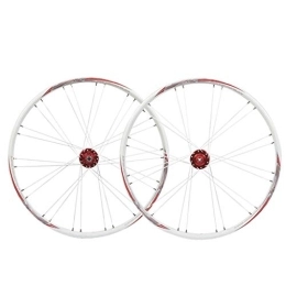 MZPWJD Spares MZPWJD Cycling Wheels Bicycle Wheelset 26 Inch 11 Speed MTB Cycling Wheel Rims 559 Disc Brake Bike Wheel Sealed Bearing Hub QR (Color : Red White)