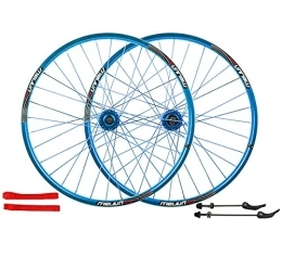 MZPWJD Mountain Bike Wheel MZPWJD Cycling Wheels Mountain Bike Wheelsets26-Inch 32-Hole Quick Release Disc Brake Wheel WheelSet Hub F 100mm R 135mm (Color : Blue, Size : 26")