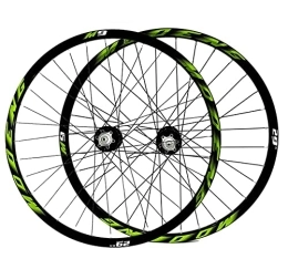 MZPWJD Mountain Bike Wheel MZPWJD Cycling Wheels MTB 26 27.5 29 Inch Bicycle Wheelset Bike Wheels For 8 9 10 Speed Cassette Flywheel Cycling Wheel Double Wall Rims 32H QR Disc Brake (Color : Green, Size : 27.5in)