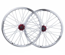 MZPWJD Mountain Bike Wheel MZPWJD Cycling Wheels MTB Wheelset 20 Inch, Disc / V Brake RIM, QR Ball Bearing, For 7-10Speed Cassette, Bicycle Wheelset Alloy Bike Hub (Color : White, Size : 20")