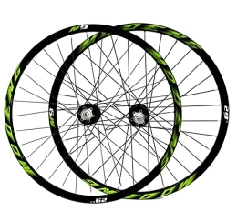 MZPWJD Mountain Bike Wheel MZPWJD Cycling Wheels Wheelset 26" / 27.5" / 29" For Mountain Bike Disc Brake MTB Bicycle Double Wall Rims 8-10 Speed Quick Release 32H (Color : Green, Size : 26")