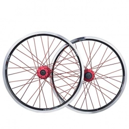 MZPWJD Mountain Bike Wheel MZPWJD Foldable Bike wheelset 20 inch BMX bicycle wheel Double Layer Alloy Rim Disc / V- Brake QR 7-10 Speed 32H (Color : Black)