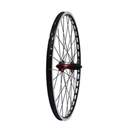 MZPWJD Spares MZPWJD Front And Rear Wheel 26" Bike Wheel Set MTB Double Wall Alloy Rim V / Disc Brake 7-11 Speed Sealed Bearings Hub Quick Release 32H 4 Colors (Color : Red hub rear)