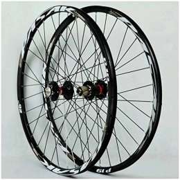 MZPWJD Mountain Bike Wheel MZPWJD Mountain Bike Wheel 26 / 27.5 / 29 Inch Bike Wheel Set Double Wall Rims Cassette Flywheel Sealed Bearing Disc Brake QR 7-11 Speed (Color : Black, Size : 26in)