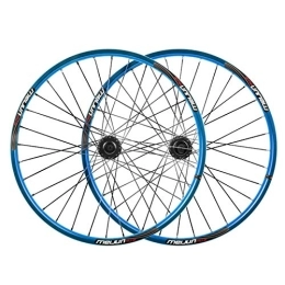 MZPWJD Spares MZPWJD Mountain Bike Wheel Set 26 Inch Double Wall Rims Sealed Bearing Hub Disc Brake QR For 7 / 8 / 9 / 10 Speed Cassette Flywheel MTB Bicycle Wheel 32 Spoke (Color : Blue, Size : 26inch)