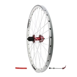 MZPWJD Spares MZPWJD Mountain Bike Wheelset 26 Inch Bicycle Front Wheel Rear Wheel Double Layer Alloy MTB Rim Disc V Brake Quick Release 7 8 9 10 Speed 32H (Color : White, Size : 24in Front wheel)