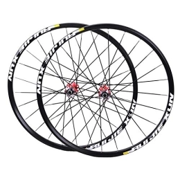 MZPWJD Mountain Bike Wheel MZPWJD MTB Bicycle Wheel 26" 27.5" 29in Disc Brake Carbon Hub Mountain Bike Sealing Bearing Wheelset For CROSSRIDE (Color : Red hub, Size : 26inch)